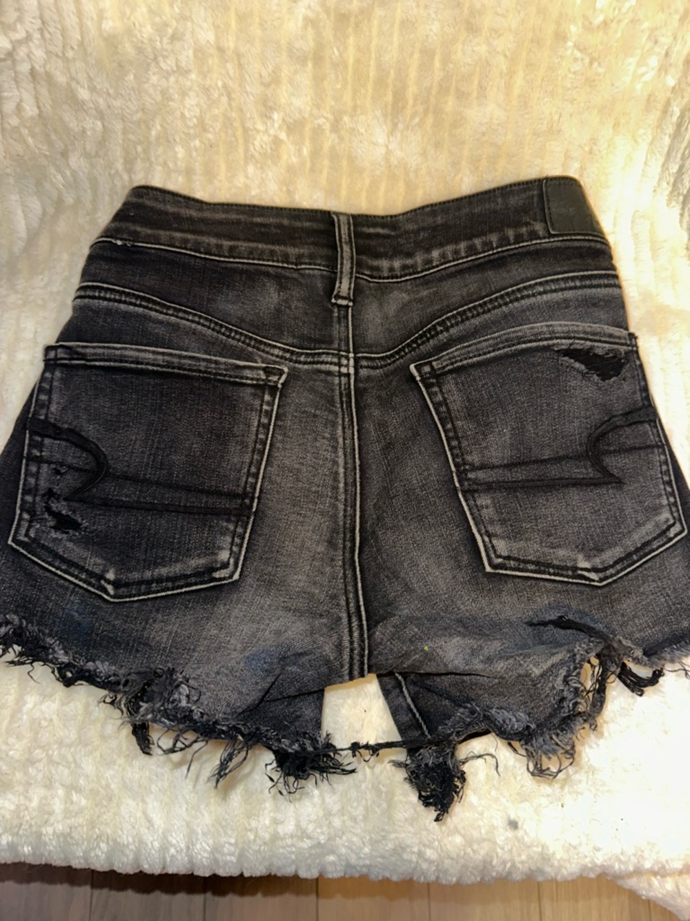 American Eagle Outfitters Distressed Black Denim Shorties